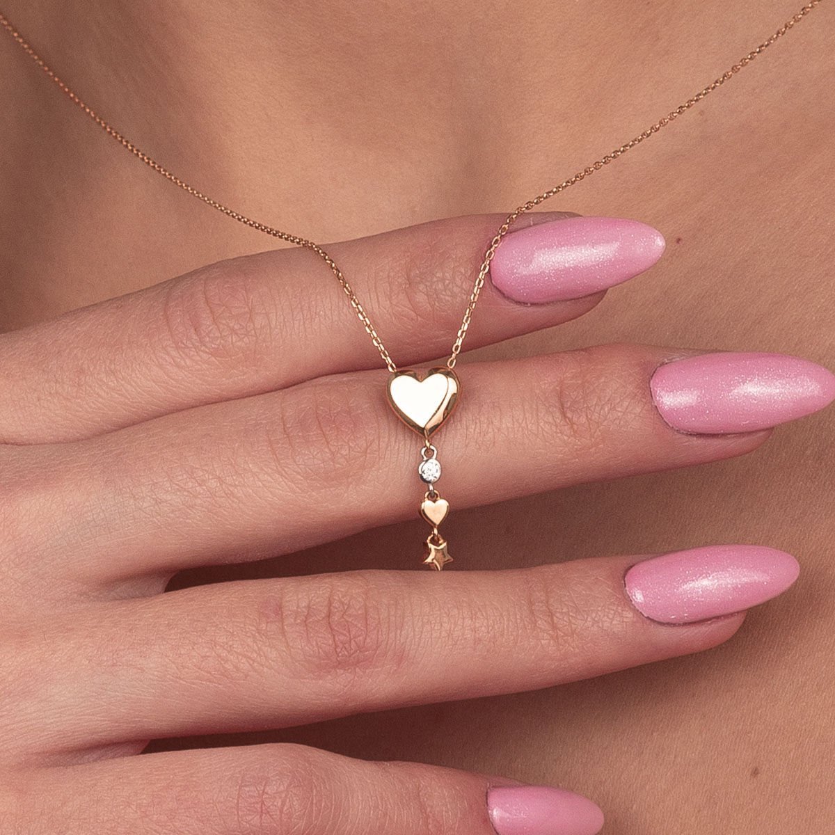 Kalp Damlası Altın Kolye