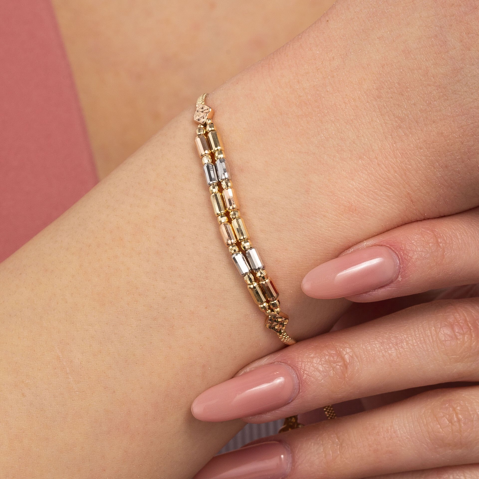 Renkli Toplar Dorika Altın Bileklik