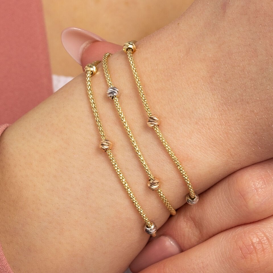 Üç Sıra Dorika Altın Bileklik